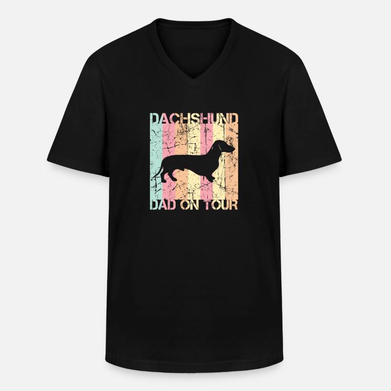 Dachshund Dackel Spruch Geschenk - Männer-T-Shirt mit V-Ausschnitt - Schwarz
