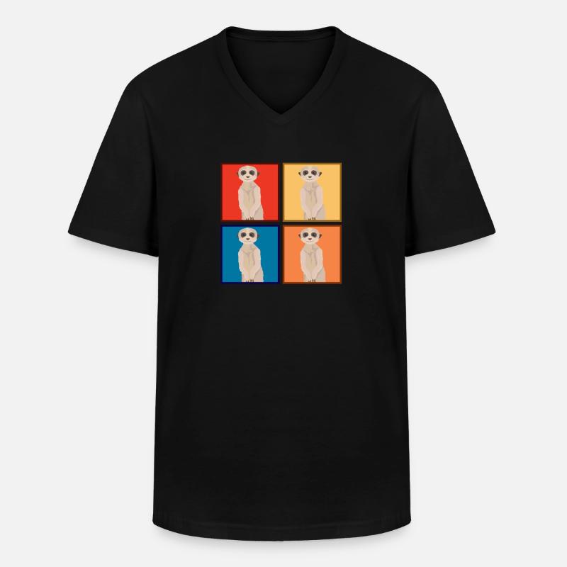 Erdmännchen Tiere Tier - Männer-T-Shirt mit V-Ausschnitt - Schwarz