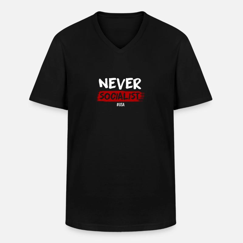 Antisozialismus - Männer-T-Shirt mit V-Ausschnitt - Schwarz
