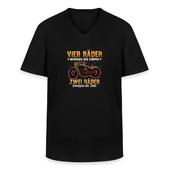 Lustig Motorrad Bike Geschenk Spruch Sarkastisch - Männer-T-Shirt mit V-Ausschnitt - Schwarz - Vorne - AI Model Male 178 dark (178cm)