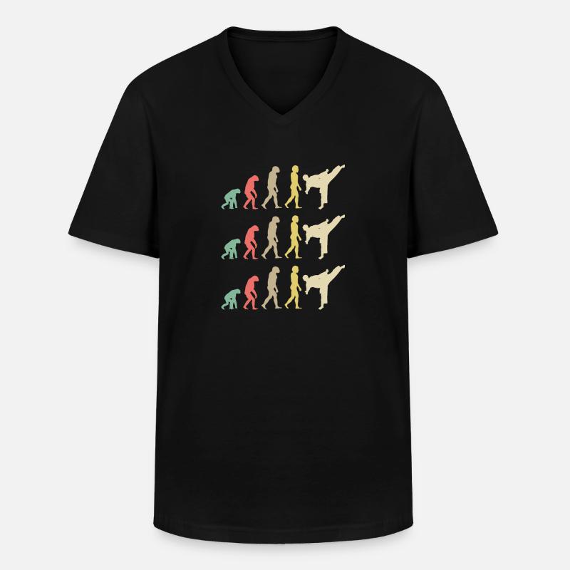 Karate Evolution - Taekwondo - Männer-T-Shirt mit V-Ausschnitt - Schwarz