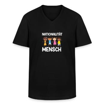 Nationalität Mensch Anti Rassismus Geschenk - Männer-T-Shirt mit V-Ausschnitt - Schwarz - Vorne - AI Model Male 178 dark (178cm)