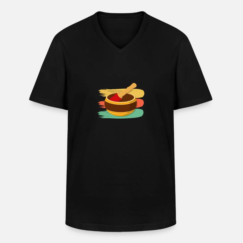 Klangschale - Männer-T-Shirt mit V-Ausschnitt - Schwarz