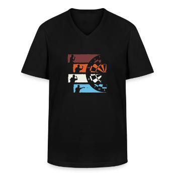 Dart Retro Verein Dartpfeile Dartscheibe Geschenk - Männer-T-Shirt mit V-Ausschnitt - Schwarz - Vorne - AI Model Male 178 dark (178cm)