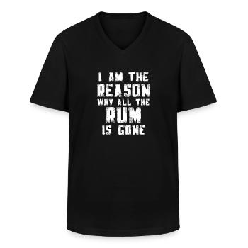 Voile bateau à voile capitaine voilier navire ancre - T-shirt col V Homme - noir - Devant - AI Model Male 178 dark (178cm)
