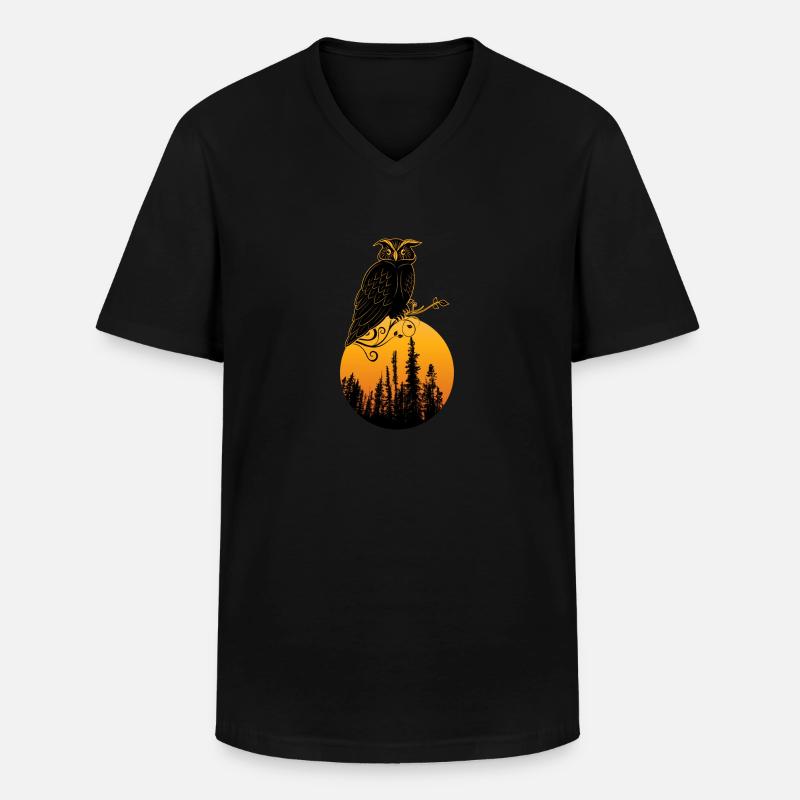 Eule Vogel Nette Geschenkidee - Männer-T-Shirt mit V-Ausschnitt - Schwarz