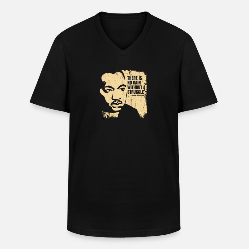 Martin Luther King - Männer-T-Shirt mit V-Ausschnitt - Schwarz