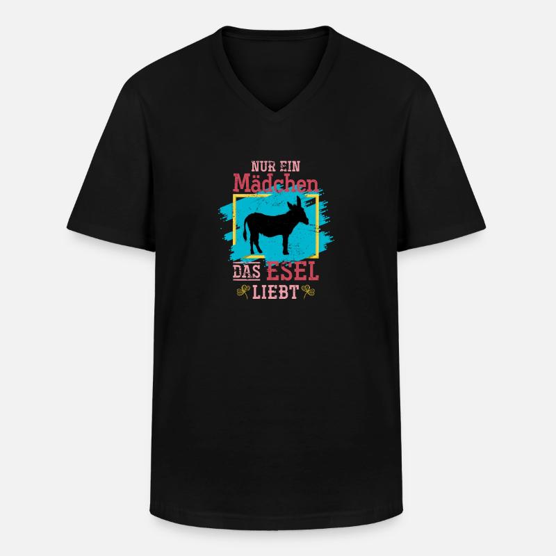 Esel Mädchen - Männer-T-Shirt mit V-Ausschnitt - Schwarz