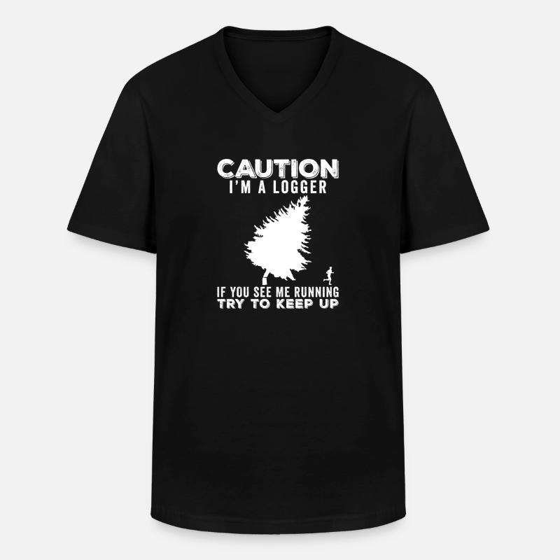 Logger Lustige Geschenkidee - Männer-T-Shirt mit V-Ausschnitt - Schwarz