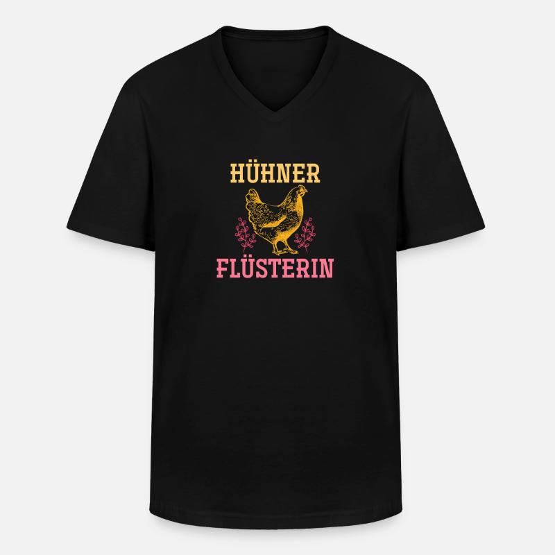 Huhn - Männer-T-Shirt mit V-Ausschnitt - Schwarz