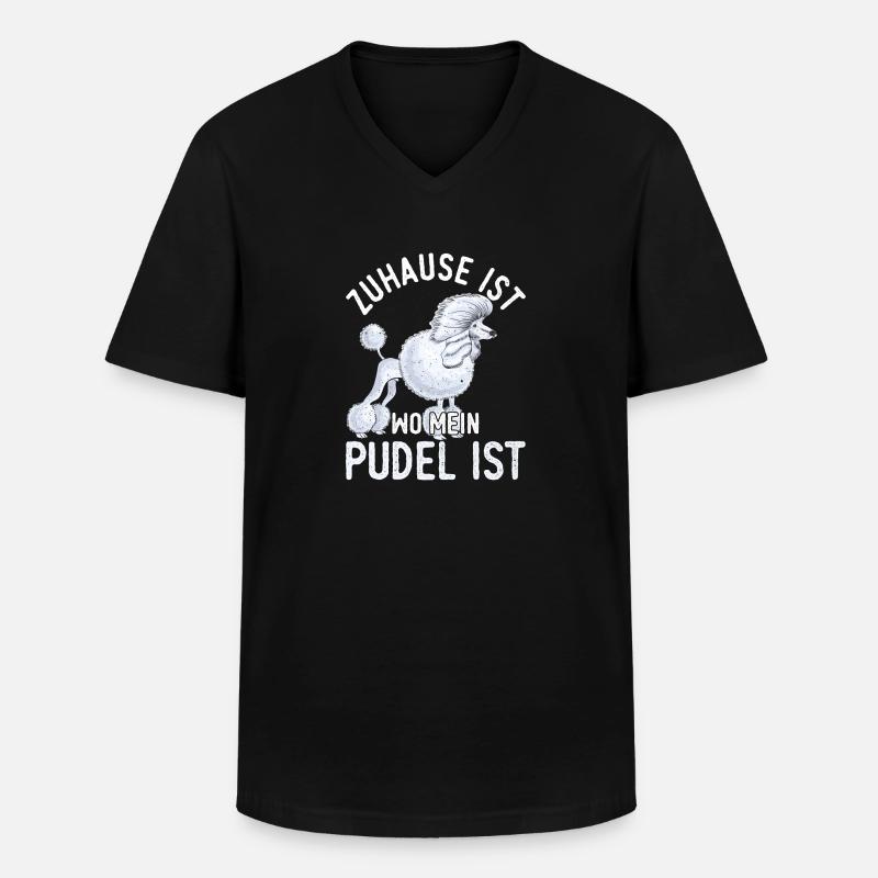 Pudel Hunderasse - Männer-T-Shirt mit V-Ausschnitt - Schwarz