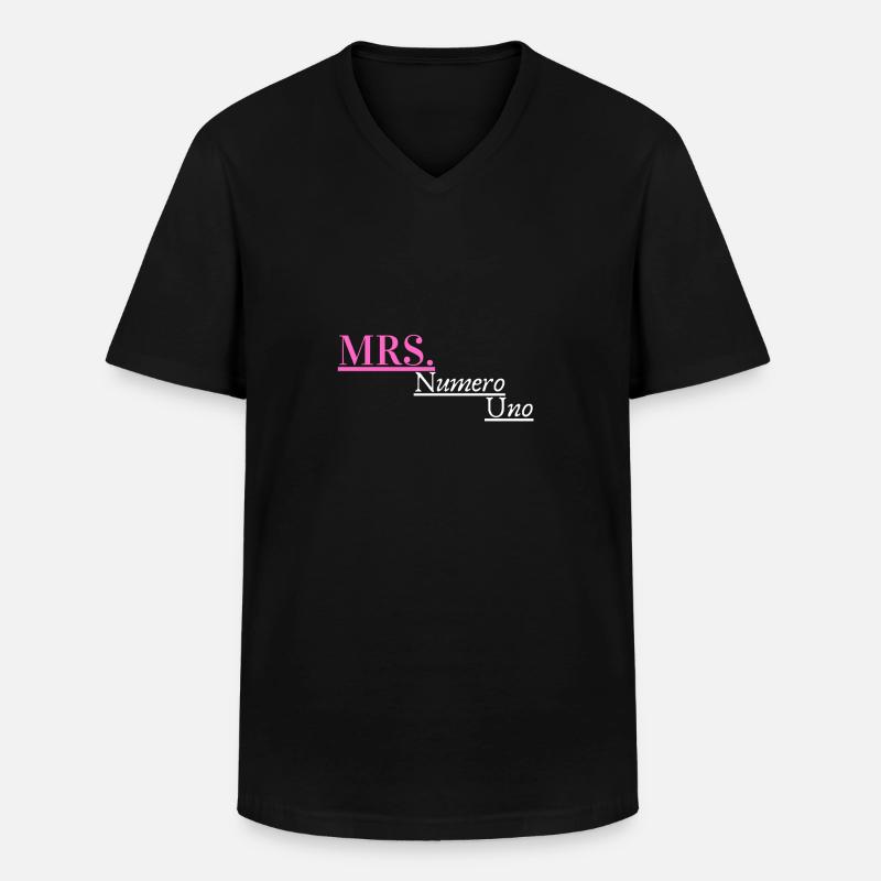 Frau Numero Uno - Männer-T-Shirt mit V-Ausschnitt - Schwarz