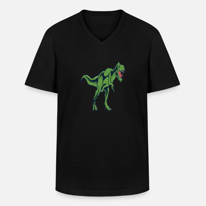 Dinosaurier - Männer-T-Shirt mit V-Ausschnitt - Schwarz