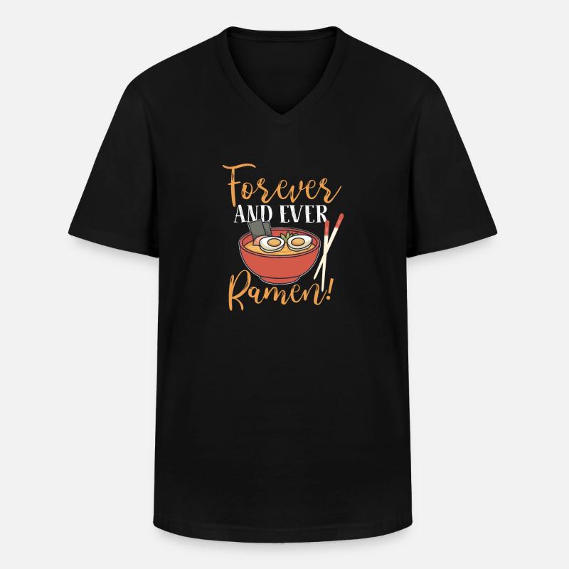 Ramen Liebe - Männer-T-Shirt mit V-Ausschnitt - Schwarz
