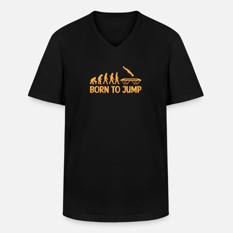 Trampolin Springen Spruch Evolution - Männer-T-Shirt mit V-Ausschnitt - Schwarz