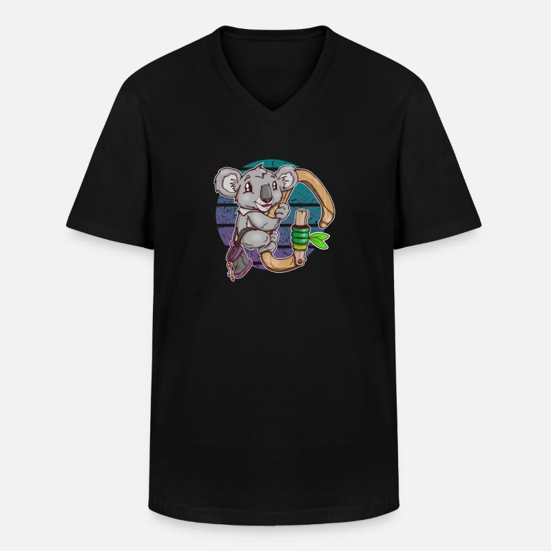 klettern Koala Bouldern - Männer-T-Shirt mit V-Ausschnitt - Schwarz