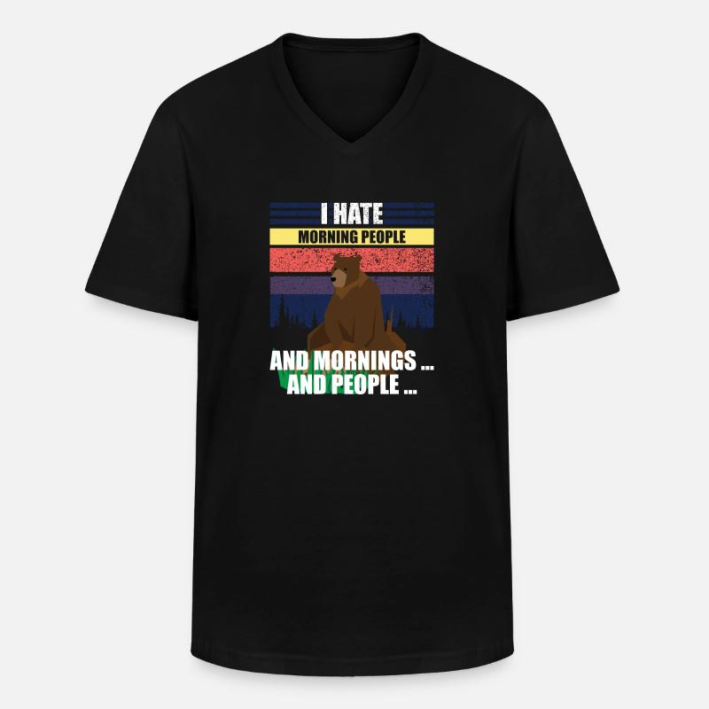 Ich hasse Menschen - Männer-T-Shirt mit V-Ausschnitt - Schwarz