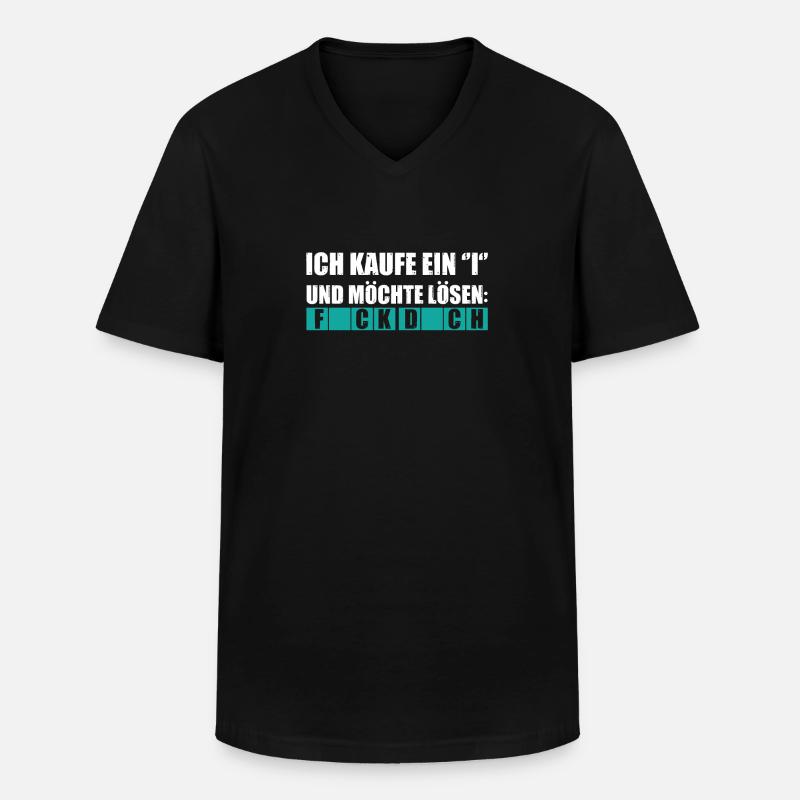 Fick dich - Männer-T-Shirt mit V-Ausschnitt - Schwarz