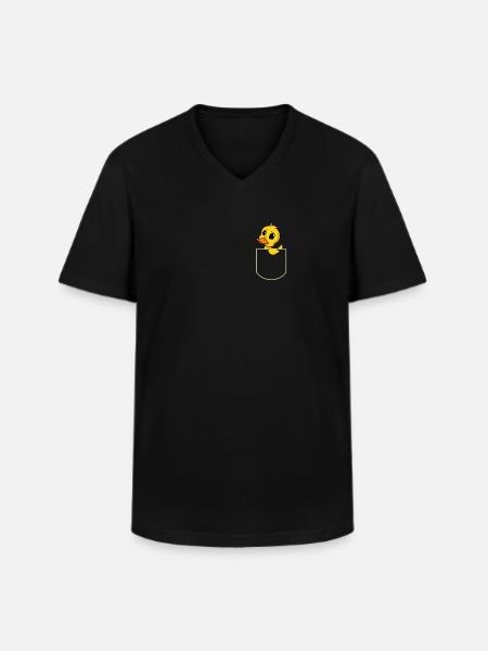 And i brystlommen Duck T-shirt - Klassisk herre T-shirt med V-udskæring - sort