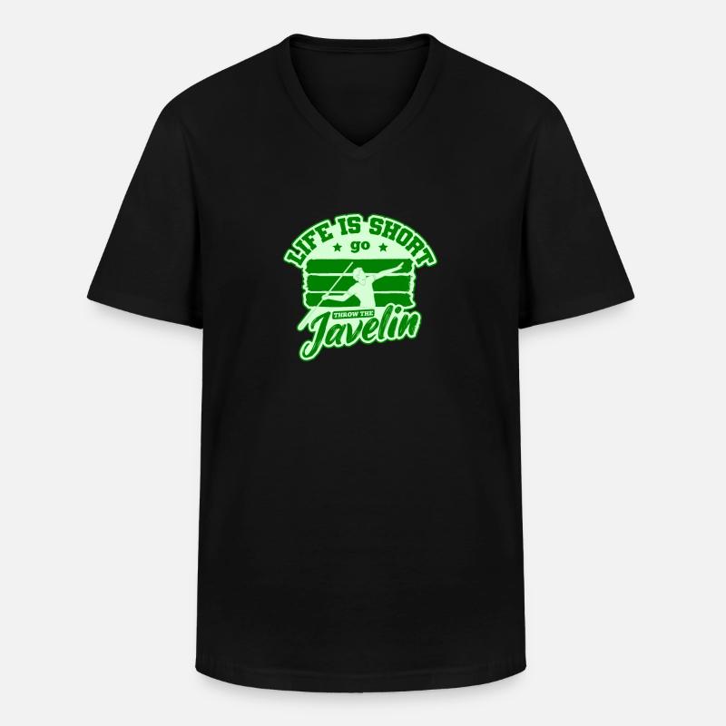 Speerwerfen Speerwurf - Männer-T-Shirt mit V-Ausschnitt - Schwarz