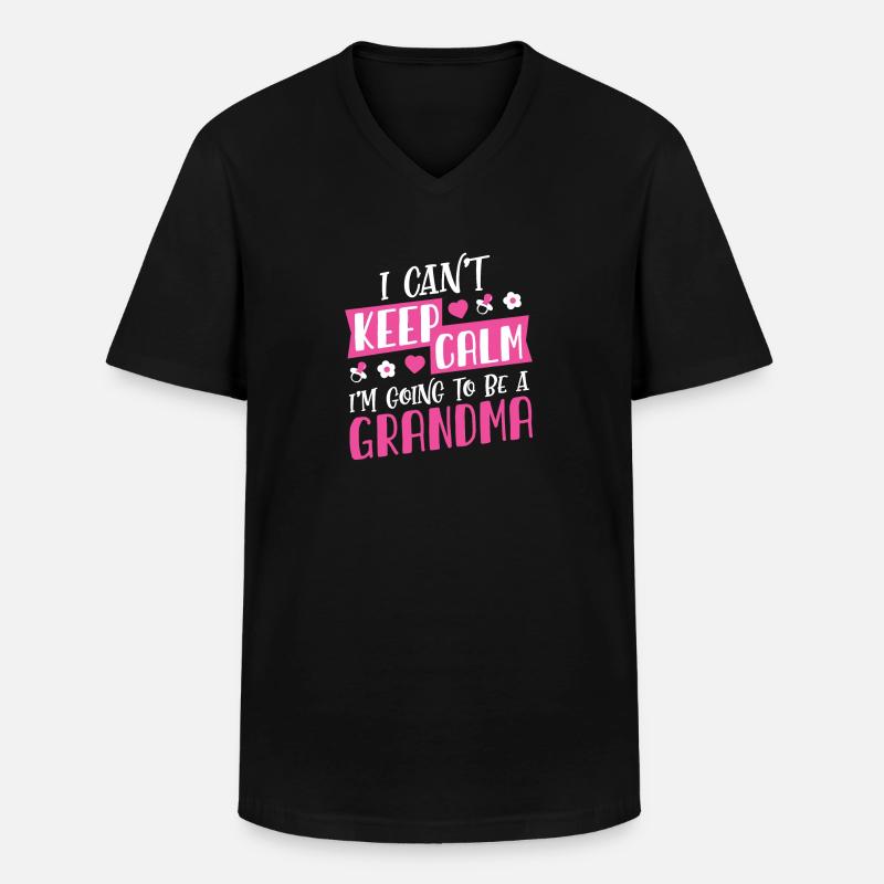 Werdende Oma Geschenkidee - Männer-T-Shirt mit V-Ausschnitt - Schwarz