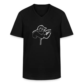 Tontaubenschießen Trapschießen Sportschütze Gesche - Männer-T-Shirt mit V-Ausschnitt - Schwarz - Vorne - AI Model Male 178 dark (178cm)