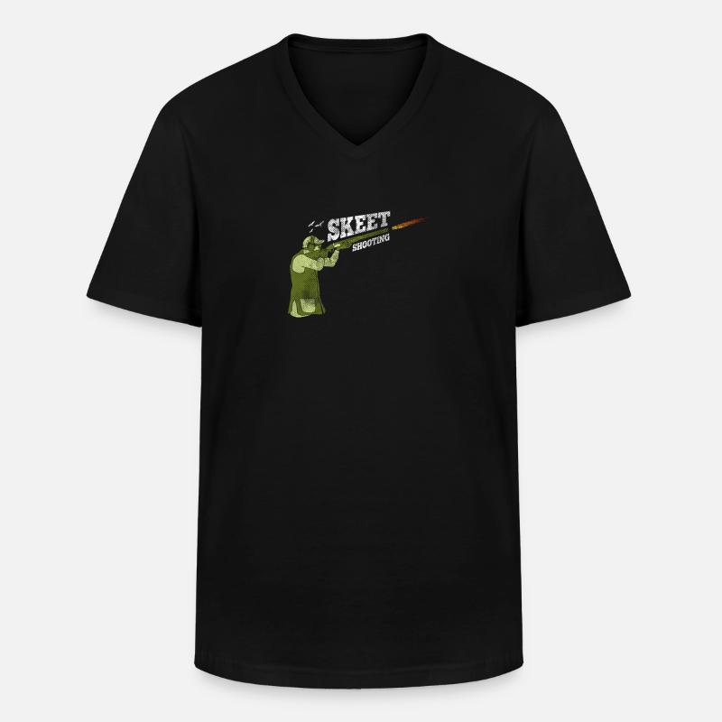 Skeet Schießen Tontauben - Männer-T-Shirt mit V-Ausschnitt - Schwarz