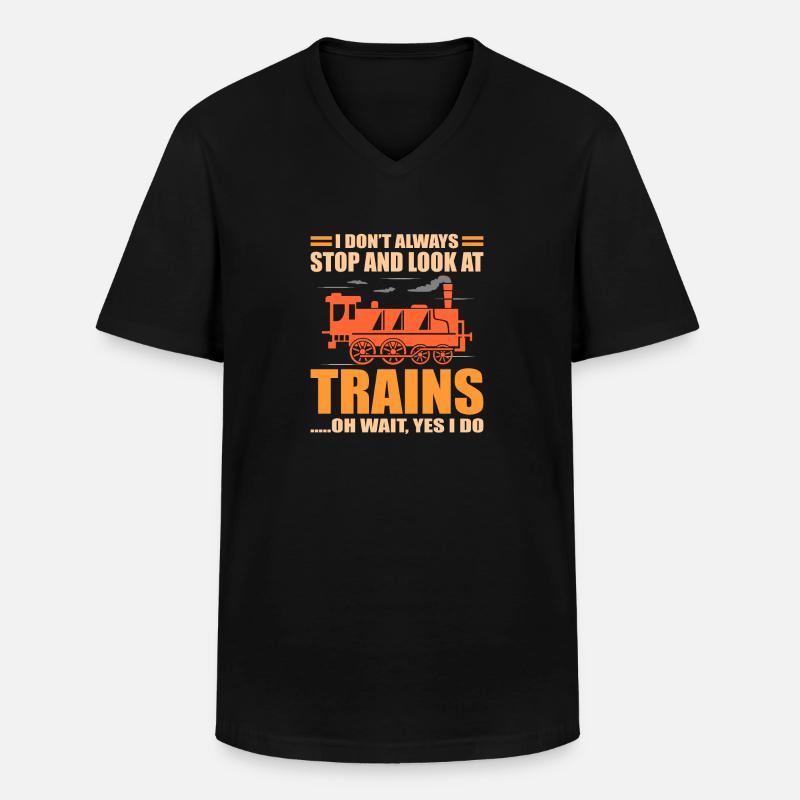 Zug - Männer-T-Shirt mit V-Ausschnitt - Schwarz