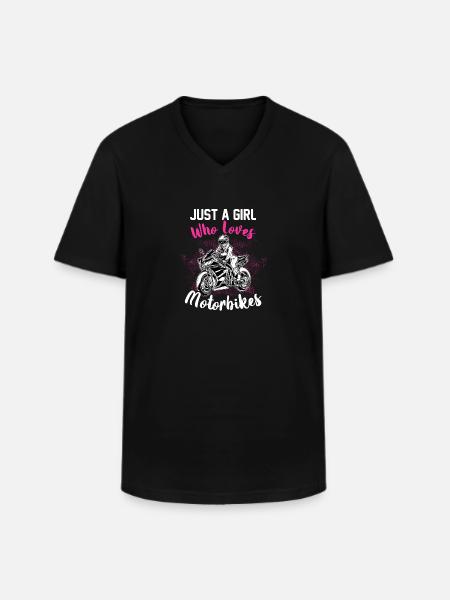 Cool moto fille fille idée cadeau - T-shirt col V Homme - noir