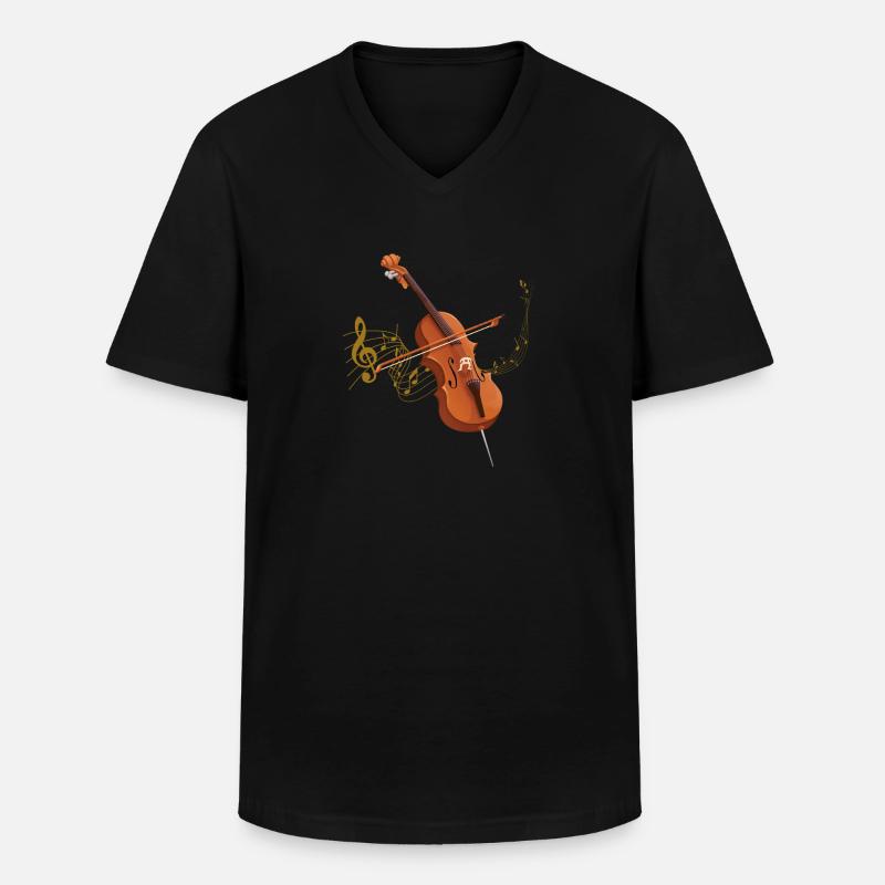 Cello - Männer-T-Shirt mit V-Ausschnitt - Schwarz