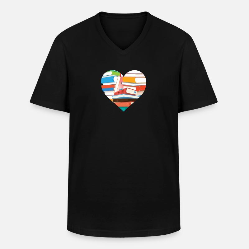 Buch - Männer-T-Shirt mit V-Ausschnitt - Schwarz