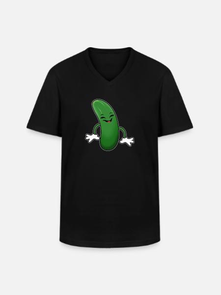 Funny zucchini - Men's V-Neck T-Shirt - black