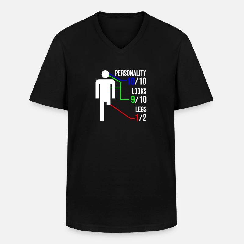Beinamputation Geschenk Behinderung - Männer-T-Shirt mit V-Ausschnitt - Schwarz