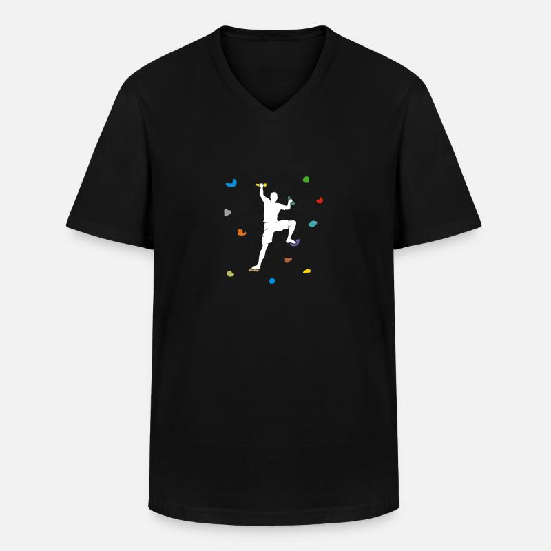 Bouldern Boulderhalle Wand Geschenk - Männer-T-Shirt mit V-Ausschnitt - Schwarz