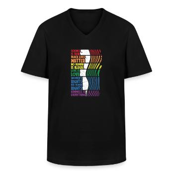 Anti Rassismus gegen Rassismus rassismus - Männer-T-Shirt mit V-Ausschnitt - Schwarz - Vorne - AI Model Male 178 dark (178cm)