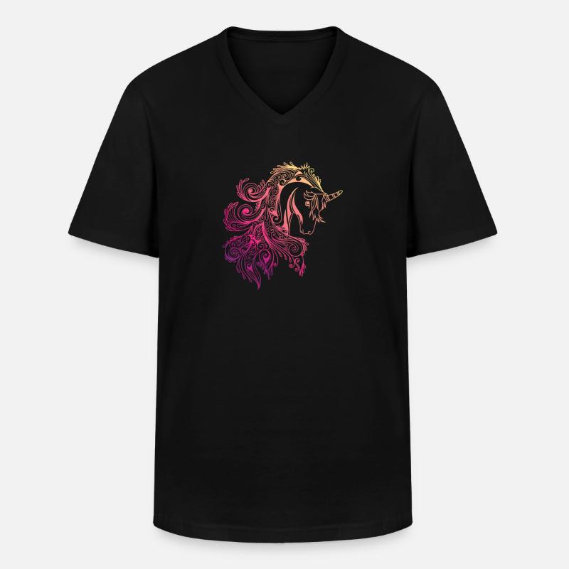 Pferd - Männer-T-Shirt mit V-Ausschnitt - Schwarz