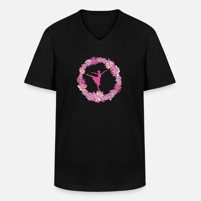 Dance blumenkranz - Männer-T-Shirt mit V-Ausschnitt - Schwarz