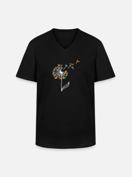 Chicken Dandelion - Men's V-Neck T-Shirt - black