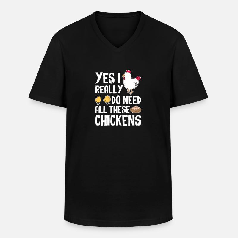 Huhn Hühner - Männer-T-Shirt mit V-Ausschnitt - Schwarz