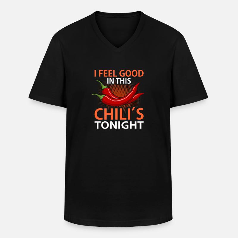Chili Pfeffer - Männer-T-Shirt mit V-Ausschnitt - Schwarz