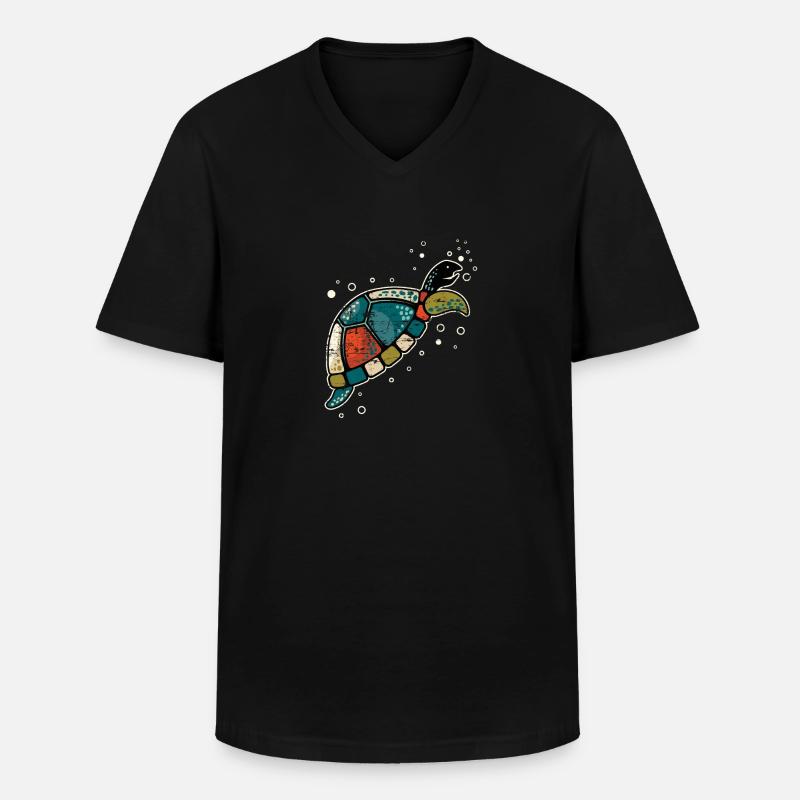 turtle - Men's V-Neck T-Shirt - black