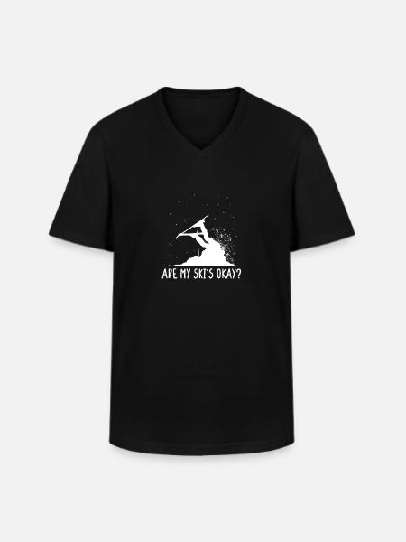 Est-ce que mon ski est un drôle de cadeau - T-shirt col V Homme - noir