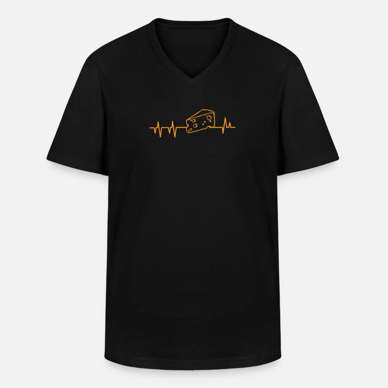 Käse - Männer-T-Shirt mit V-Ausschnitt - Schwarz