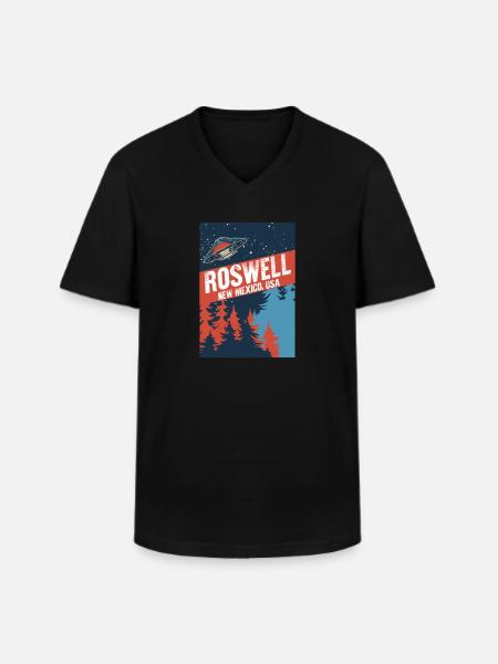 Roswell New Mexico USA Théories du complot Fun Gif - T-shirt col V Homme - noir