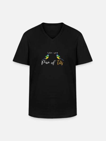 Des oiseaux - T-shirt col V Homme - noir