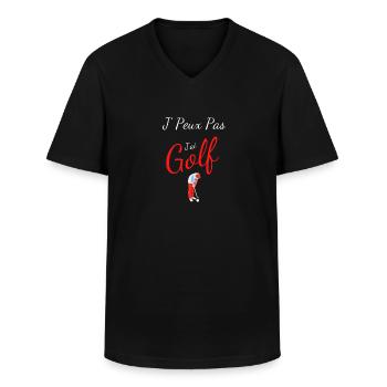 je peux pas j ai Golf Humour - T-shirt col V Homme - noir - Devant - AI Model Male 178 dark (178cm)