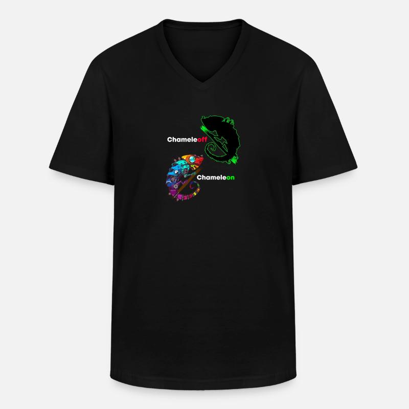 Chamäleons - Männer-T-Shirt mit V-Ausschnitt - Schwarz