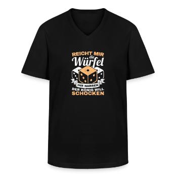 Schocken König Trinkspiel Geschenk Würfelspiel - Männer-T-Shirt mit V-Ausschnitt - Schwarz - Vorne - AI Model Male 178 dark (178cm)
