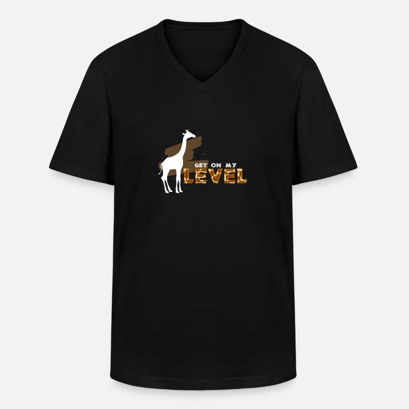 Komm auf mein Level - Männer-T-Shirt mit V-Ausschnitt - Schwarz
