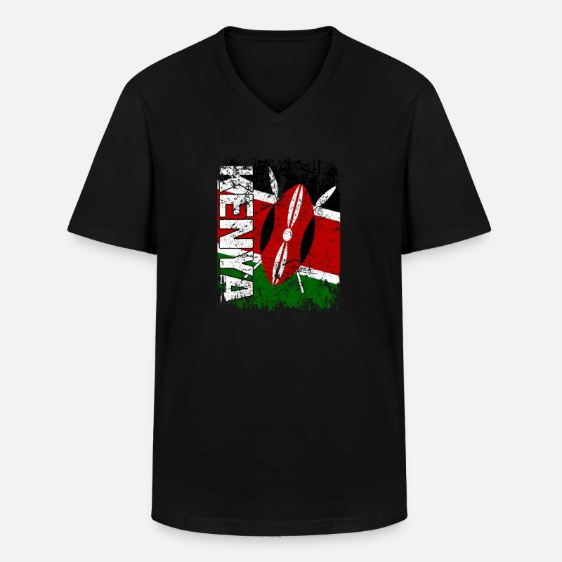 Kenya - Männer-T-Shirt mit V-Ausschnitt - Schwarz